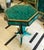 French-Inspired Geometric Center Table – Green Marbled Finish, Gold Leaf Trim & Sculptural Gilded Details For Sale - Image 4 of 5