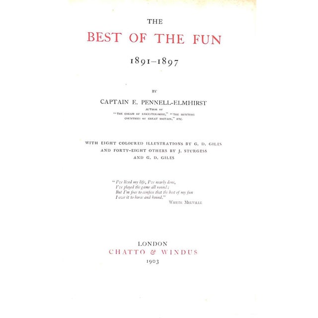 PENNELL-ELMHIRST, Captain E. [469] pp. Chatto & Windus 1903 9 1/2" x 6 3/4" *spine would benefit with bindery repair* A...