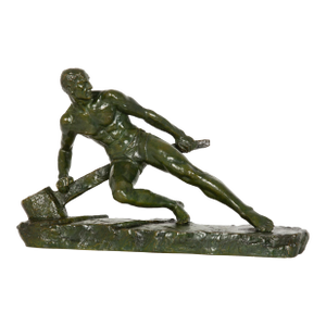 French Art Deco Bronze Sculpture “The Lock” by Pierre Le Faguays Ca. 1930