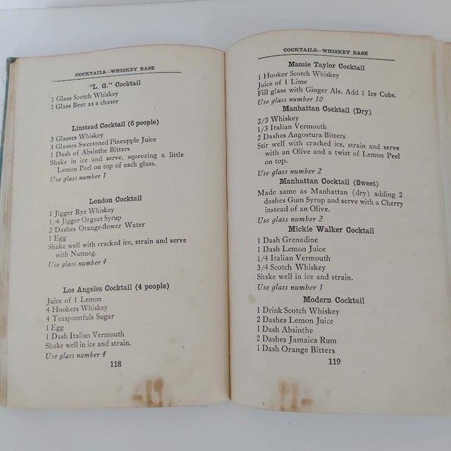 Blue The Official Mixer's Manual the Standard Guide for Professional and Amateur Bartenders by Patrick Gavin Duffy 1940 Hardcover Book For Sale - Image 8 of 8