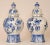 Blue and White Chinoiserie Earthenware Lidded Vases from Royal Delft, 1940s, Set of 2 For Sale - Image 9 of 16