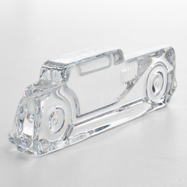 1980s Daum Crystal Marly Car Relief Decorative Paperweight Sculpture For Sale - Image 5 of 12