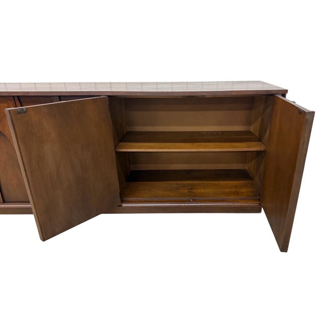 Brown 1960s Mid-Century Modern Broyhill Brasilia Walnut Sideboard, Attributed For Sale - Image 8 of 8