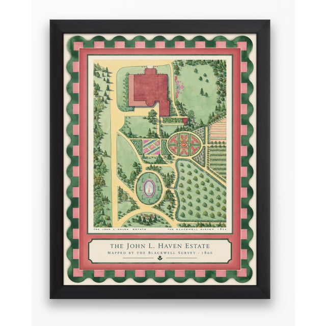 Atelier Aria Lumae the Grand Estate Cartography Set of 2 Shore Estate Faux Sculpted Border Fine Art Hge Gallery Board Print 18 X 24 For Sale - Image 10 of 18