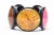 Plastic 1980's French Resin Five Disk Pink, Amber Yellow, Sage Green, Rust Orange Stretch Bracelet For Sale - Image 7 of 9