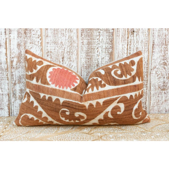Persian Aisara Thuja Suzani Lumbar Pillow For Sale - Image 3 of 9