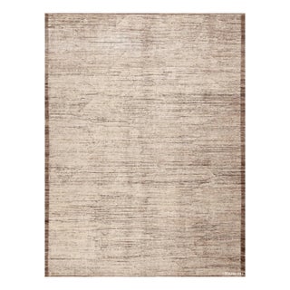 Nazmiyal Collection Cream Minimalist Modern Area Rug For Sale