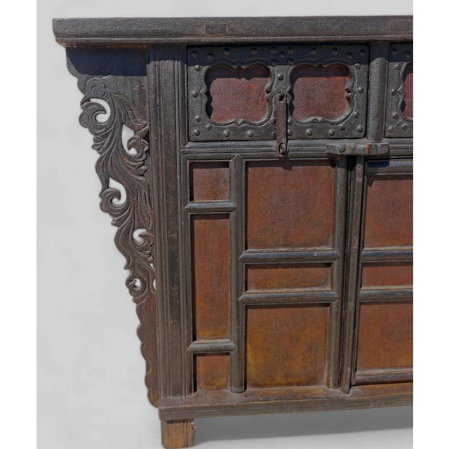 Late 18th Century Late 18th Century Antique Red Asian Sideboard For Sale - Image 5 of 9