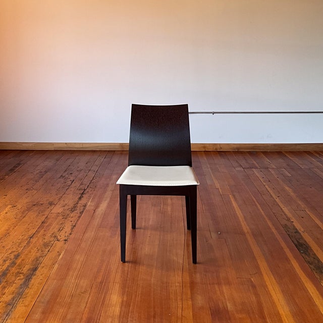 Vintage Sexy Back Wenge Finish Dining Chairs For Sale - Image 9 of 10
