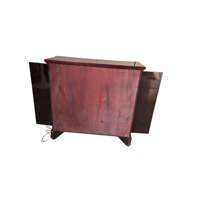Vintage Burl Revolving Bar Cabinet in Mahogany from Mastro Cappellini, 1970s For Sale - Image 17 of 18