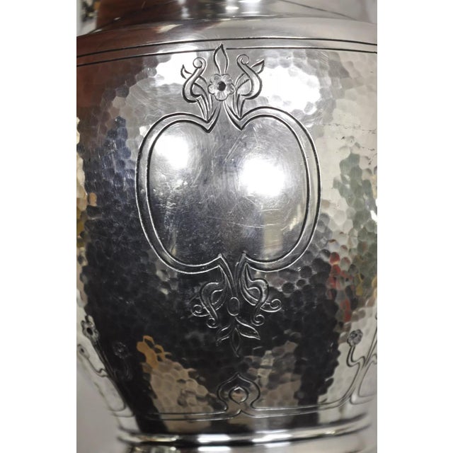 Arts & Crafts Antique Reed & Barton 5470 1/2 Arts & Crafts Silver Plated Water Pitcher For Sale - Image 3 of 12