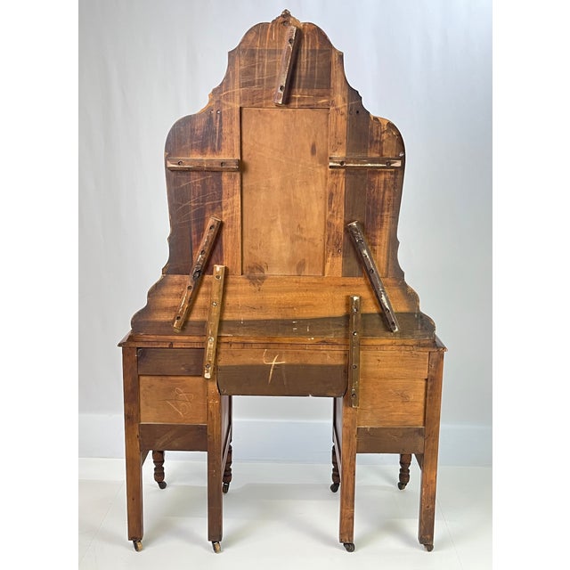 Antique Art Deco Vanity With Arched Triple Mirror For Sale - Image 12 of 13