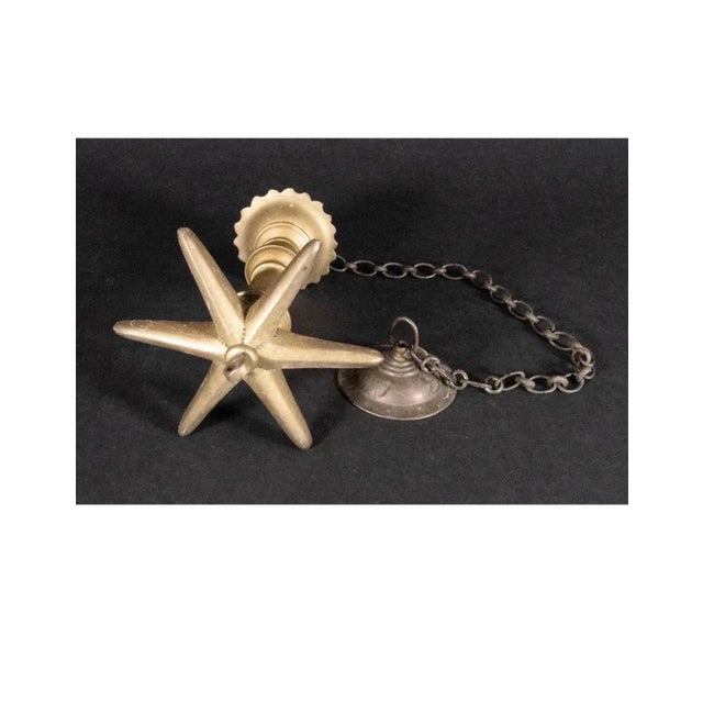 Metal Rare Antique Judaica Hanging Bronze Jewish Synagogue or Temple Oil Lamp w Chain For Sale - Image 7 of 11