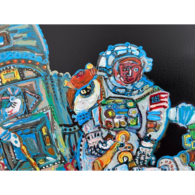2020s Original Painting on Canvas by Serg Graff, "Gravity", Cosmic Art, Coa Included For Sale - Image 5 of 10