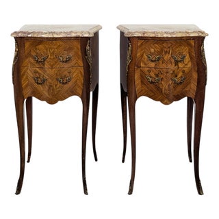 Louis XV Style Rosewood Bedside Tables, Set of 2 For Sale