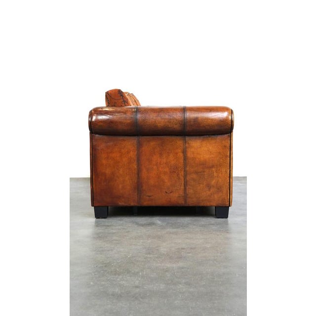 English Style Sheepskin 2.5-Seater Sofa For Sale - Image 12 of 18