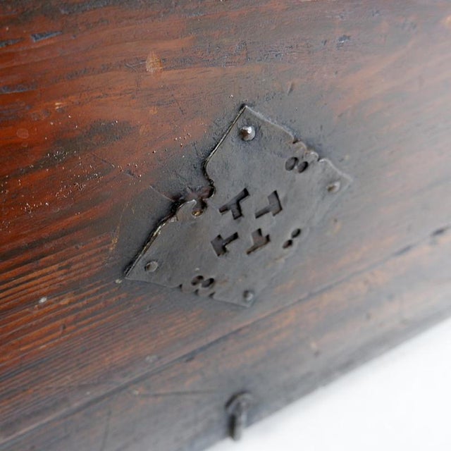 Asian Wooden Chest with Decorative Fittings For Sale - Image 15 of 16