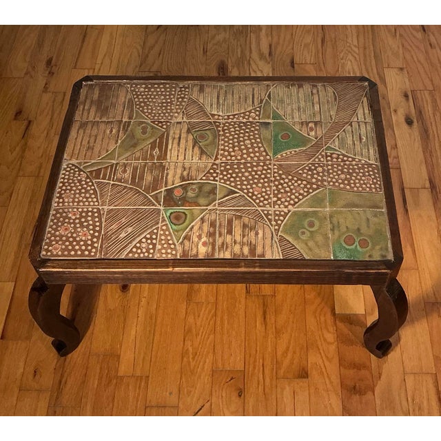 Mid 20th Century Vintage Mid-Century Ceramic Tile Top Table, Circa 1960s-70s For Sale - Image 5 of 12