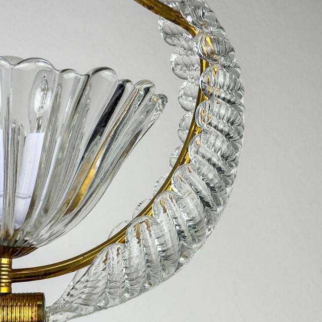 Vintage Murano Chandelier by Barovier & Toso, Italy, 1930s For Sale - Image 9 of 18