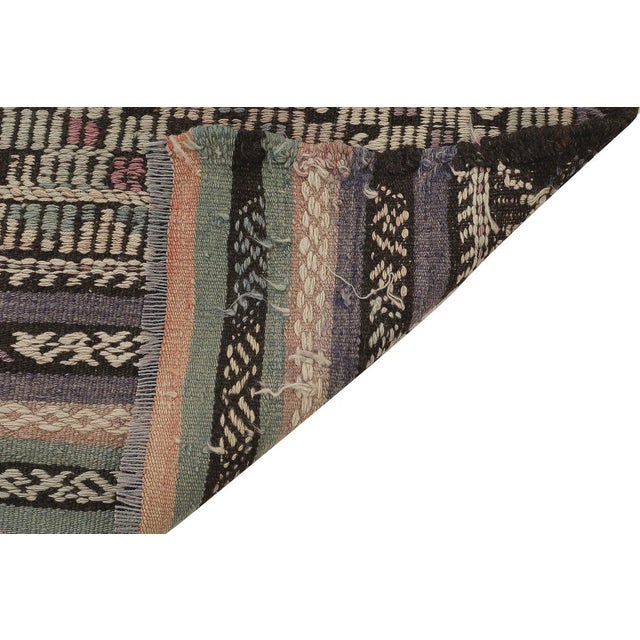 Mid 20th Century Mid 20th Century Vintage Embroidered Turkish Kilim Rug For Sale - Image 5 of 7