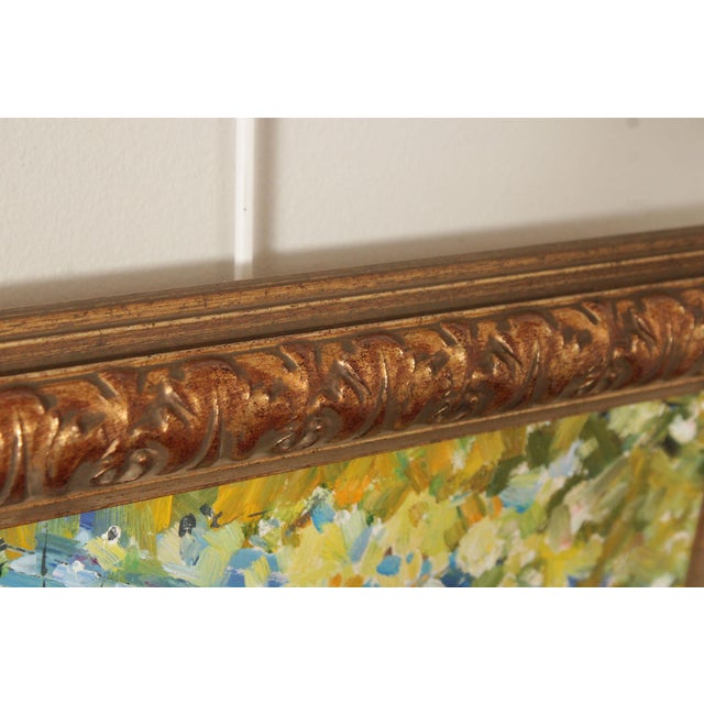 Wood Amy Yalanskyi Impressionist Style Oil Painting, Courtyard Afternoon For Sale - Image 7 of 12