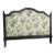 New Schumacher Chinoiserie ‘Brantwood Vine’ Belgian Linen Upholstery on Antique 19th Century Walnut Headboard For Sale