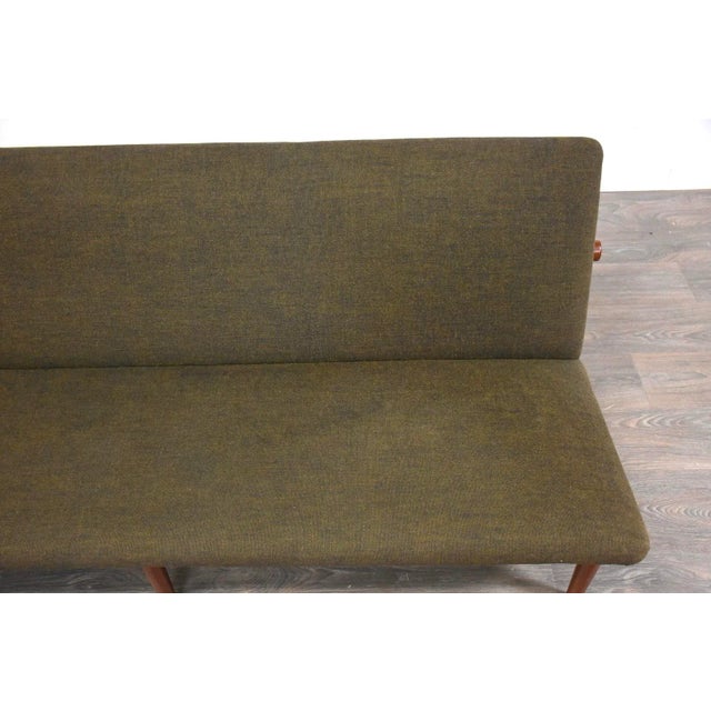 1960s Finn Juhl Green Japan 3 Seater Teak Sofa For Sale In Boston - Image 6 of 11
