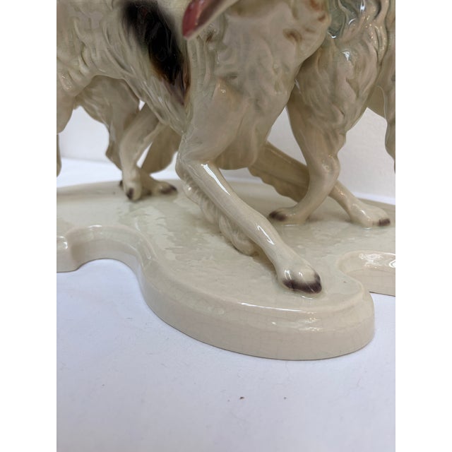 Borzoi Greyhounds Porcelain Figurine by Cortendorf Company, 1950s For Sale - Image 9 of 11