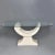 Curved Tessellated Stone Pedestal Dining Table With Oval Glass Top For Sale - Image 9 of 9
