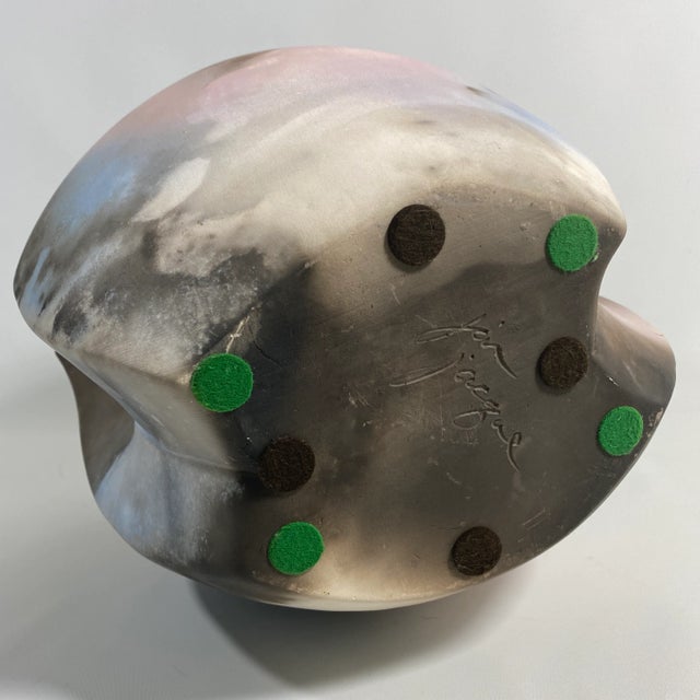 1980s Jan Jaque Biomorphic Ceramic Vessel Vase For Sale - Image 12 of 13