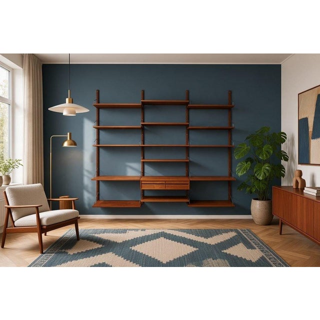 Large Wall-Mounted Shelving System in Teak by Poul Cadovius for Cado, 1960s For Sale - Image 6 of 18