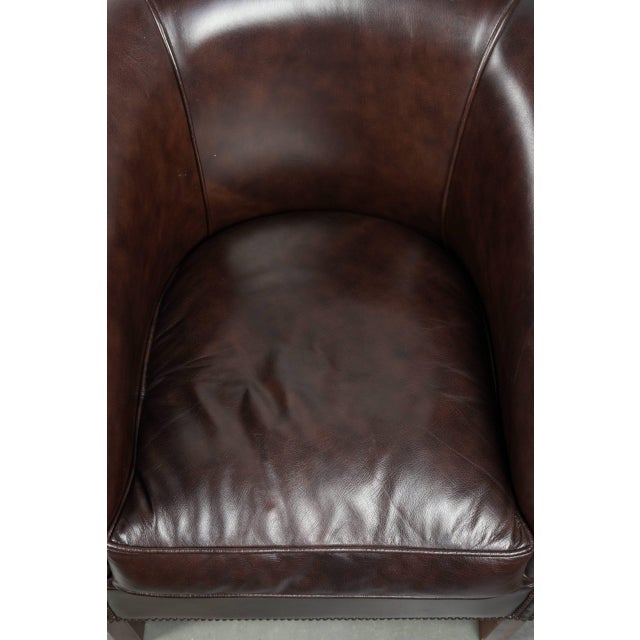 English-Style Dark Cowhide Club Armchairs, Set of 2 For Sale - Image 6 of 15