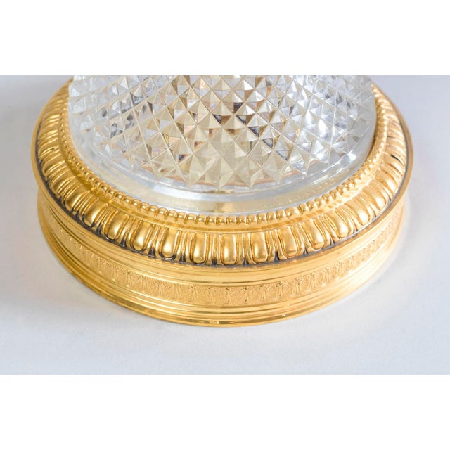 Large Empire Style Cut Crystal and Gilt Bronze Table Lamp, 1940s For Sale - Image 6 of 7