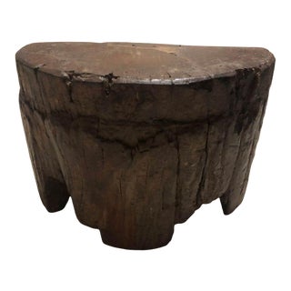 Vintage Rustic Reclaimed Wooden Ledge Shelf For Sale