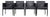 Arco Cubist Black Leather Chairs, 1980s, Set of 4 For Sale