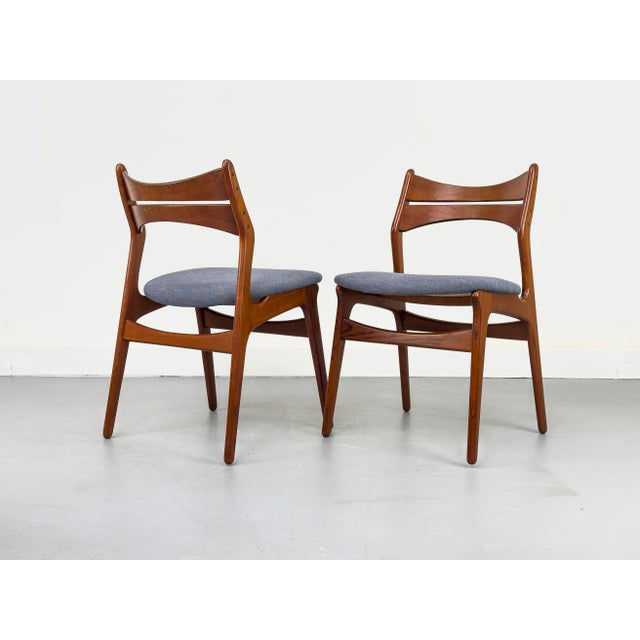 Blue Danish Teak Dining Chairs by Erik Buch for Chr. Christensens Møbelfabrik, 1960s, Set of 6 For Sale - Image 8 of 18