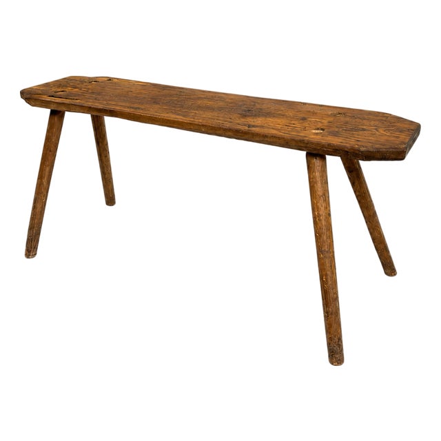 Late 19th Century Primitive Swedish Farm Bench For Sale