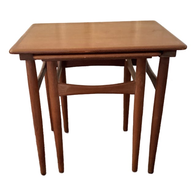 1960s Danish Midcentury Modern Teak Nesting Tables For Sale