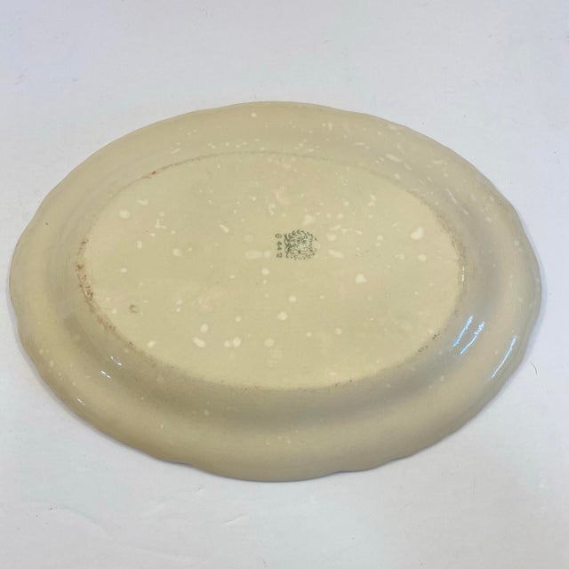 1940s Taylor Smith & Taylor Dogwood Pink Scalloped Serving Platter, Transferware For Sale - Image 4 of 5