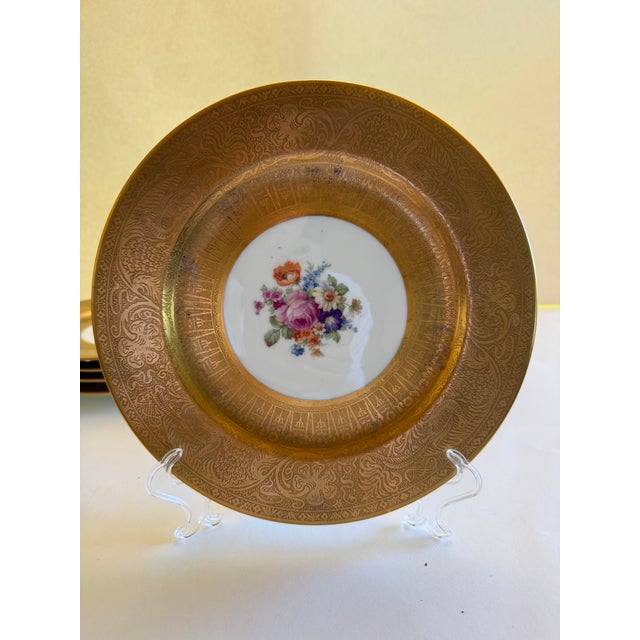 Nine magnificent German porcelain service plates of exceptional quality, made by Thomas of Bavaria and decorated with...
