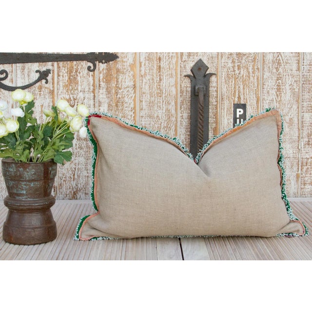 Kajal Thar Silk Embroidered Antique Pillow For Sale In Los Angeles - Image 6 of 8