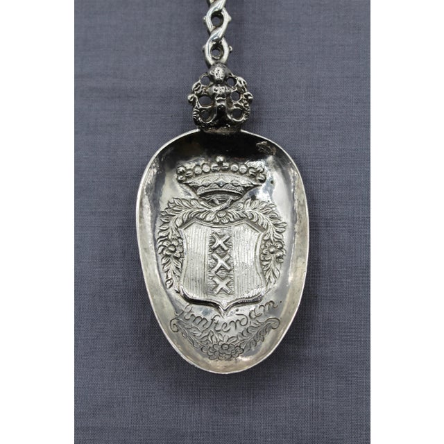 Silver Pre-1953 Amsterdam 833 Standard Silver Souvenir Spoon For Sale - Image 8 of 9