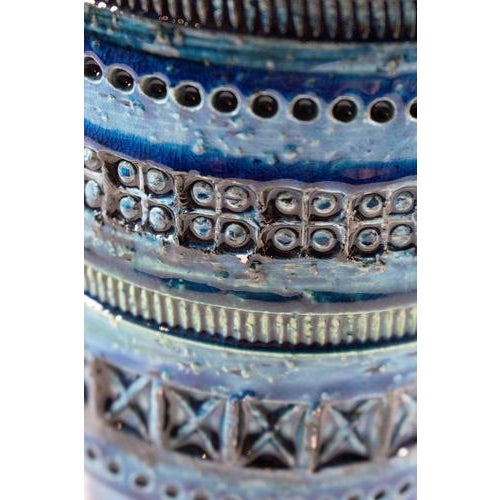Ceramic Italian Blue Vase by Bitossi For Sale - Image 7 of 9