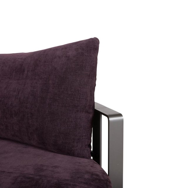 Modern Scarlett Fabric Two-Seater Sofa in Lilac, Aubergine, and Violet with Casters by Poltrona Frau For Sale - Image 3 of 18