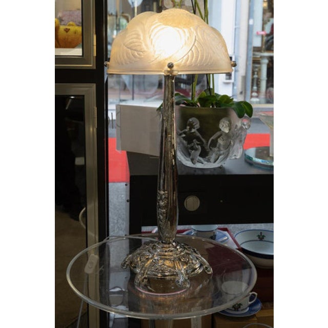 Dahlias Lamps in Opalescent Glass by René Lalique, 1921, Set of 2 For Sale - Image 3 of 10