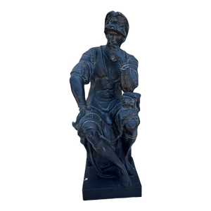 Early 20th Century Vintage Italian Black Plaster Roman Sculpture Souvenir Souvenir of Grand Tour