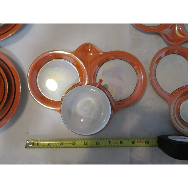 Vintage Rudolf Wachter Art Deco Orange Lusterware Tea Set- 27 Pieces For Sale In New York - Image 6 of 11