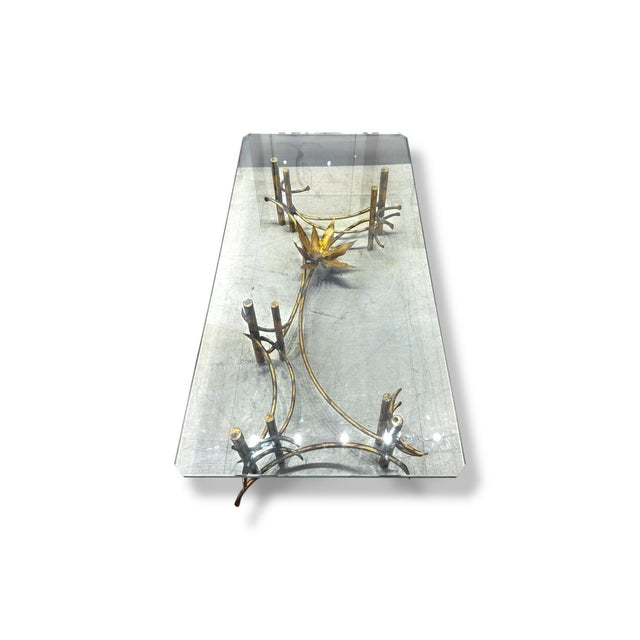 1980s Brutalist Lotus Coffee Table For Sale - Image 4 of 4