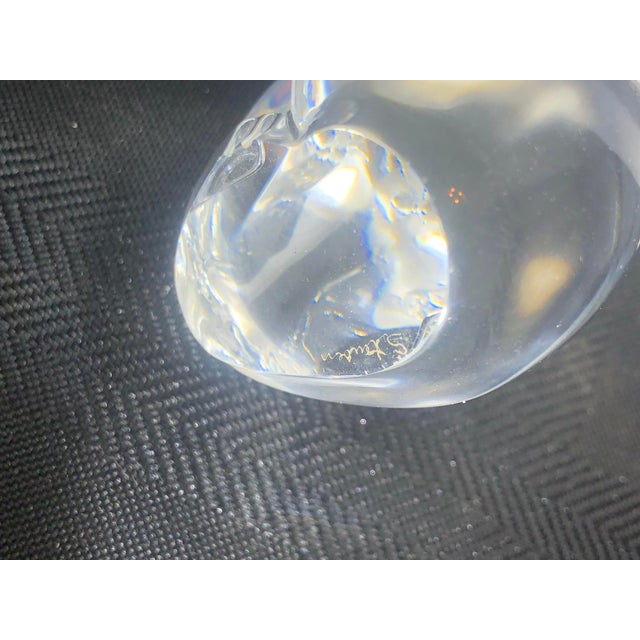 Signed Steuben Clear Crystal Seated Fox Figurine by Lloyd Atkins For Sale In New York - Image 6 of 9
