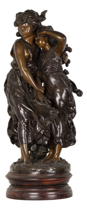 Hippolyte François Moreau, Protection Statue, 19th Century, Bronze